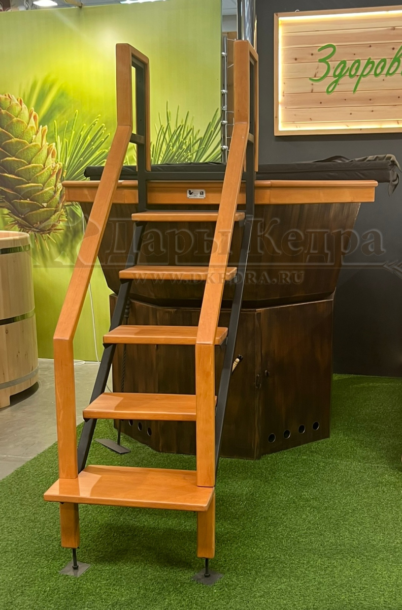 Банный чан из нержавеющей стали Ø-2350 на подставке с ветрозащитой и печью СТ3