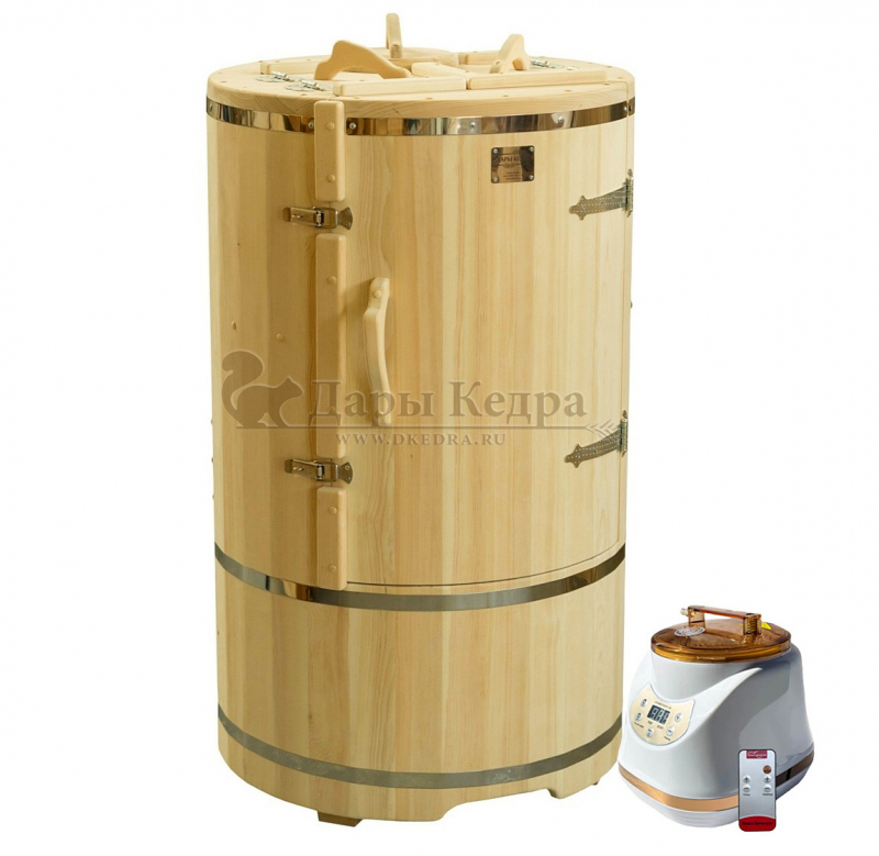Готовый комплект «Доступный»: кедровая бочка с парогенератором Готовый комплект «Доступный»: кедровая бочка с парогенератором
